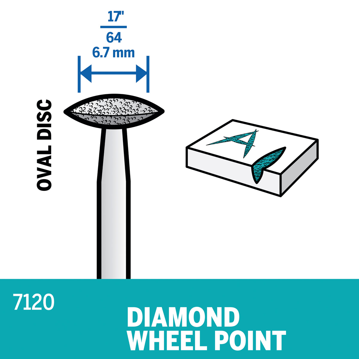 Dremel 7120 17/64 In. Diamond Coated Wheel Point