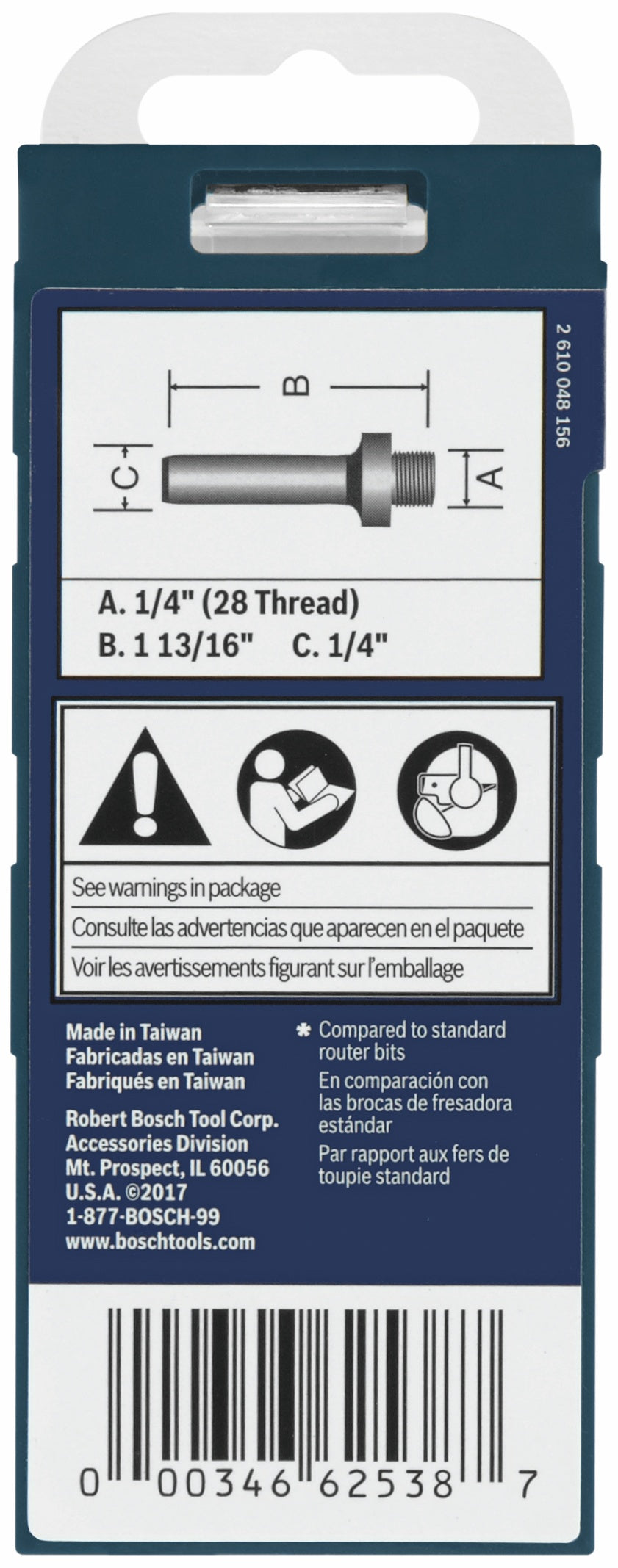 Bosch 82816MC 1/4 In. Mortising Arbor