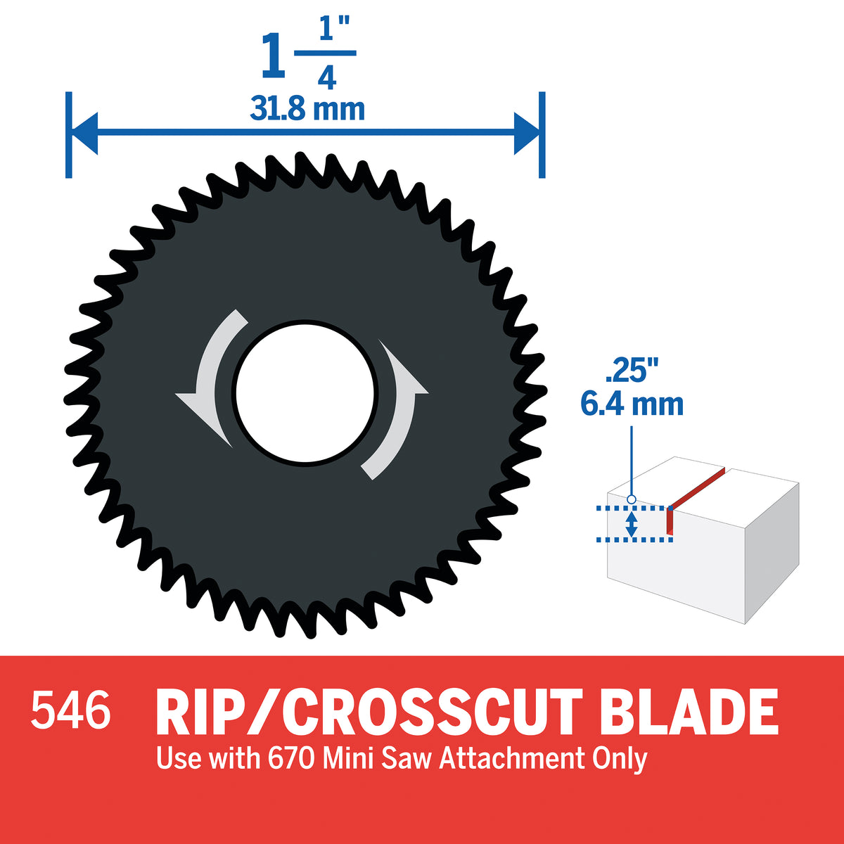 Dremel 546-01 1-1/4 In. (31.8 mm) Rip/Crosscut Blade