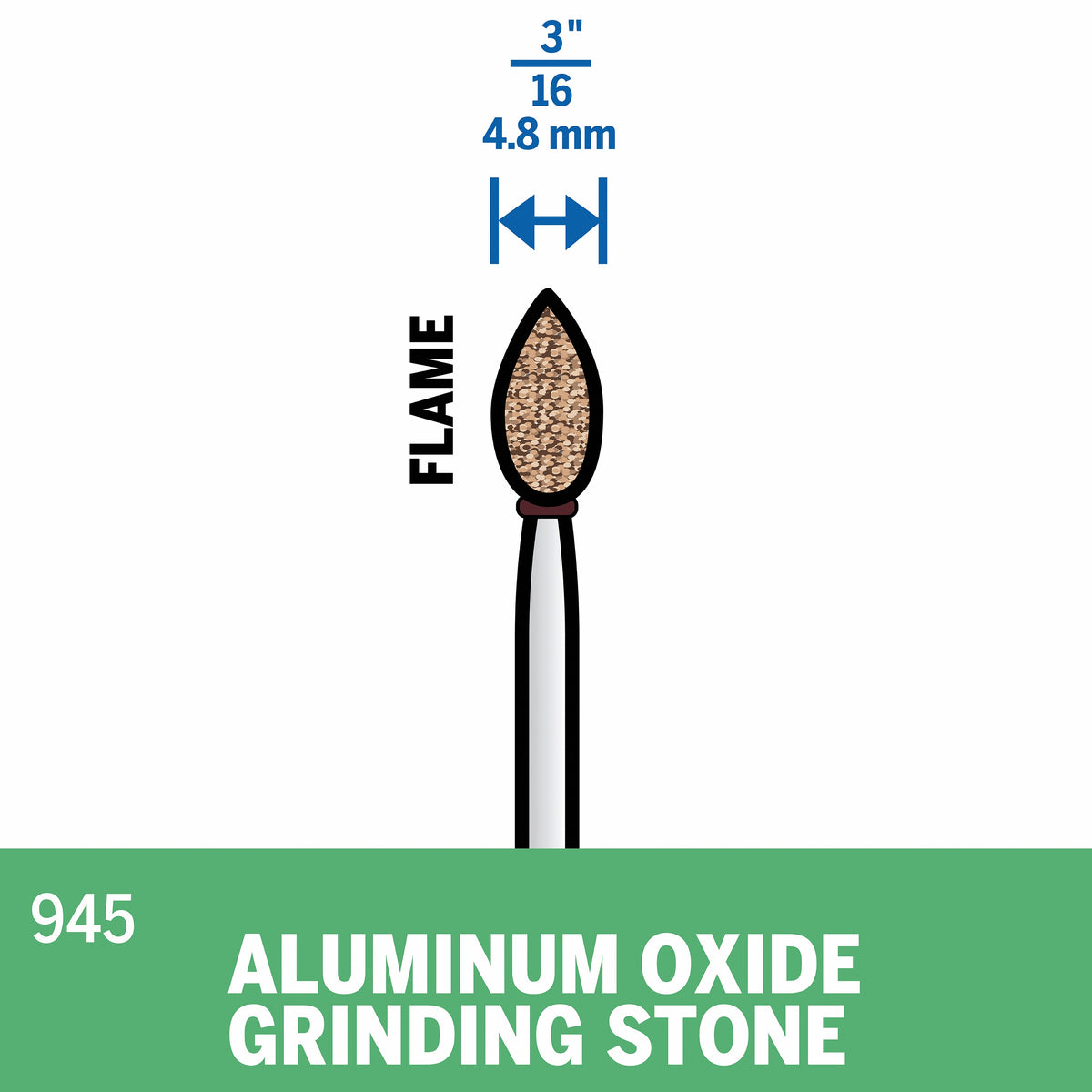 Dremel 945 3/16 In. (4.8 mm) Aluminum Oxide Grinding Stone