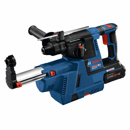 Bosch GBH18V-26K24AGDE 18V Brushless SDS-plus® Bulldog™ 1 In. Rotary Hammer Kit with Dust-Collection Attachment and (2) 
