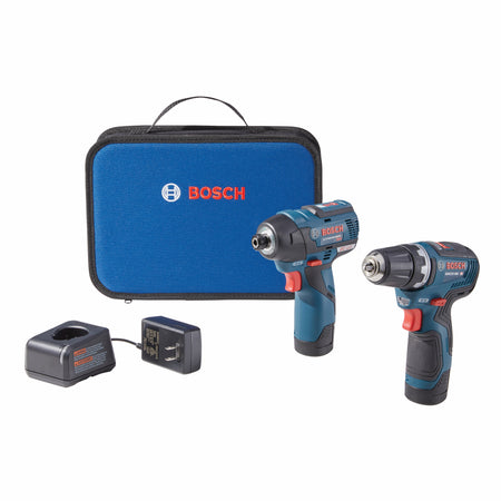 Bosch GXL12V-220B22 12V Max 2-Tool Combo Kit with 3/8 In. Drill/Driver, 1/4 In. Hex Impact Driver and (2) 2.0 Ah Batteri