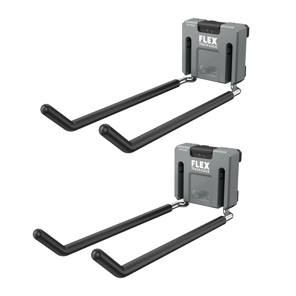 FLEX FS1508-2 TRACK-LOCK Large Folding Dual Straight Hook-2 Pack