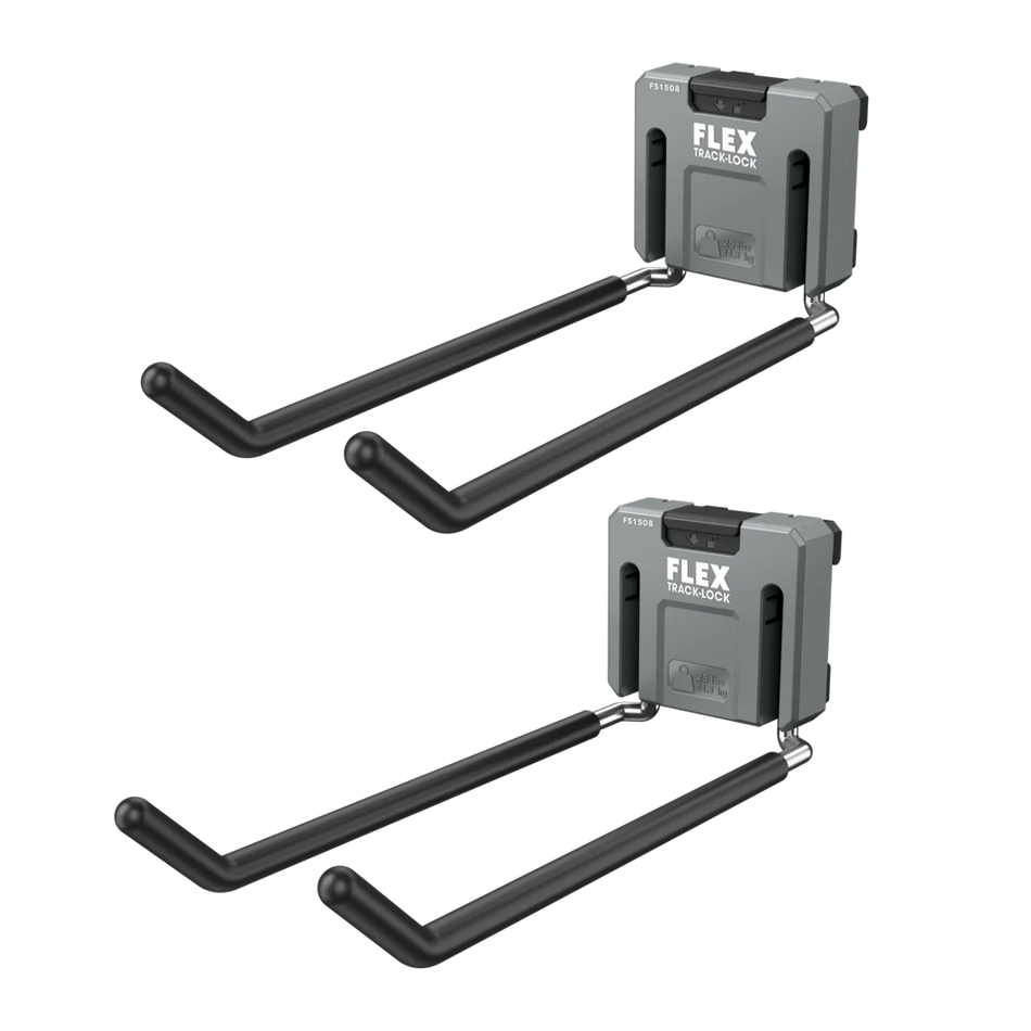 FLEX FS1508-2 TRACK-LOCK Large Folding Dual Straight Hook-2 Pack