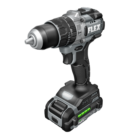 FLEX FX1252-2A 24V 1/2" 2 Speed Standard Hammer Drill G2 (2x2.5Ah Battery +75 Charger)