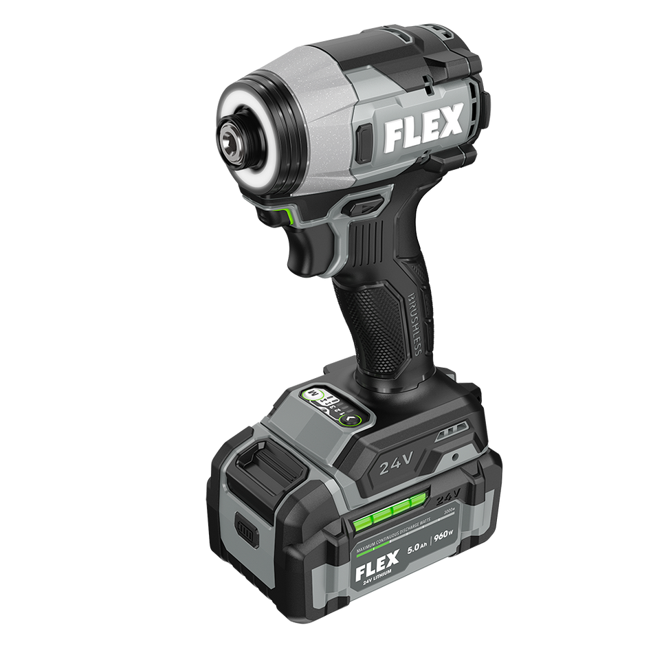 FLEX FX1372A-2C 24V Heavy Duty Impact Driver G2 Kit (2x5.0Ah Battery+160W Charger)