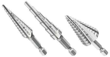 Bosch IMSDC003 3 pc. High-Speed Steel Impact Tough™ Turbo Step Drill Bit Set