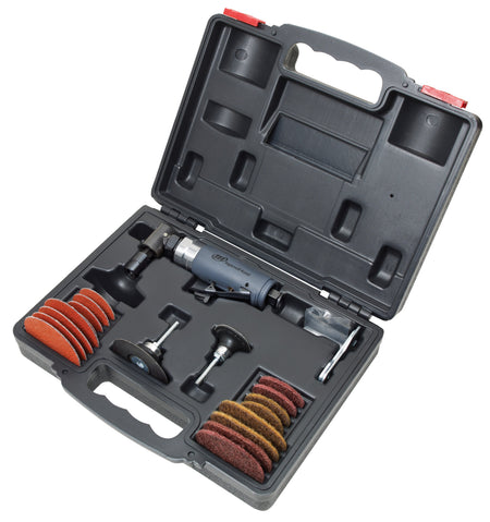 Ingersoll Rand Angle Air Die Grinder 2" & 3" Pad Kit, 20,000 RPM, 0.33 HP, 1/4" Collet, Rear Exhaust – 302BK