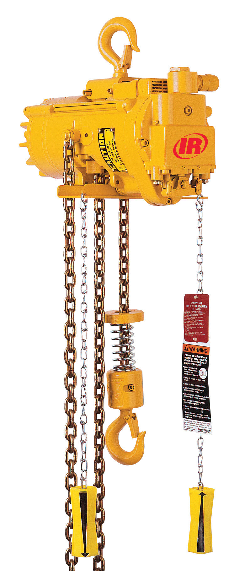 Ingersoll Rand Air Hoist, 1100lb Capacity, 10ft Lift, Hook Mount – ML500K-1C10-C6