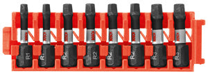 Bosch CCSSQV108 8 pc. Impact Tough™ Square 1 In. Insert Bits with Clip for Custom Case System