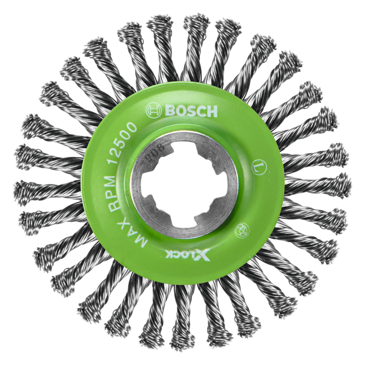 Bosch WBX409 4-1/2 In. Wheel Dia. X-LOCK Arbor Stainless Steel Stringer Bead Knotted Wire Wheel