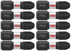 Bosch ITPH31B 10 pc. Impact Tough™ 1 In. Phillips® #3 Insert Bits (Bulk Pack)