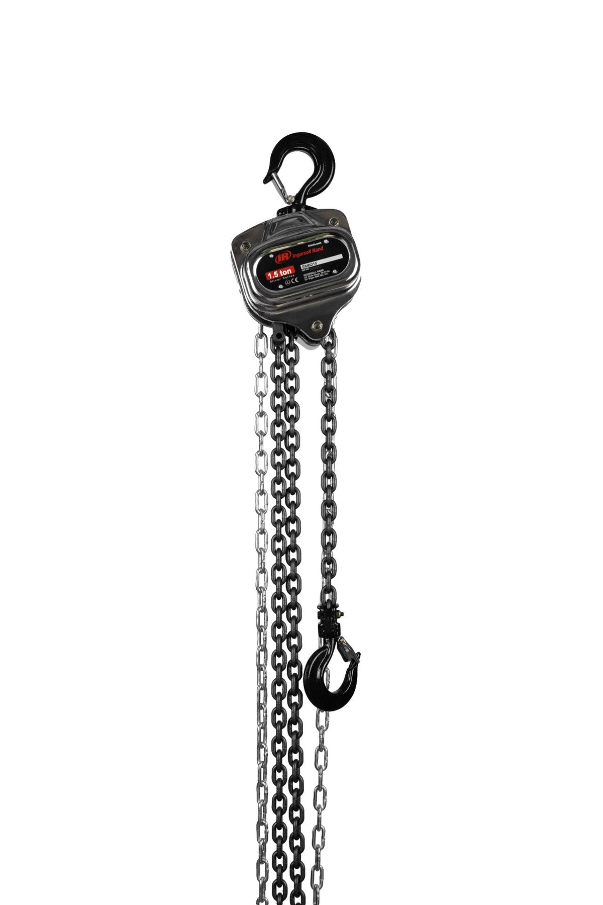 Ingersoll Rand Manual Chain Hoist, 1.5 Ton Capacity, 15ft Lift, 13ft Hand Chain Drop, Overload Protection – SMB015-15-13V