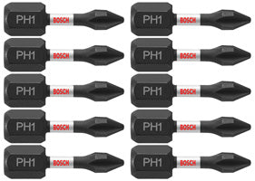 Bosch ITPH11B 10 pc. Impact Tough™ 1 In. Phillips® #1 Insert Bits (Bulk Pack)