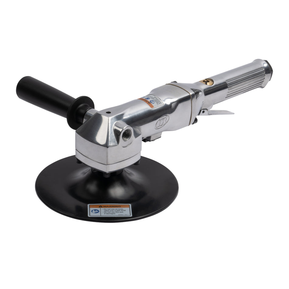Ingersoll Rand Air Angle Sander, 7" Composite Pad, 5,000 RPM, 0.5 HP, 5/8"-11 Thread, Side Handle Exhaust – 313-B