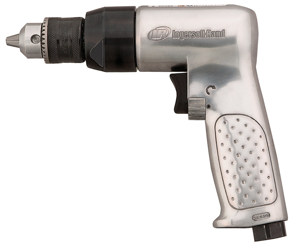 Ingersoll Rand 3/8" Keyed Chuck Air Drill, 2000 RPM, 0.5 HP, 2.65 in-lb Torque, Pistol – 7802RA