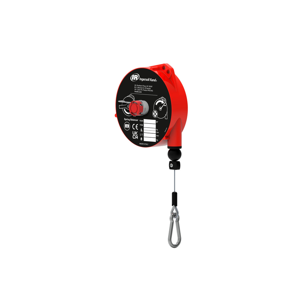 Ingersoll Rand Medium-Duty Long Spring Cable Balancer, 22-30 lb Capacity, 8.2' Lift – BMDLN-12