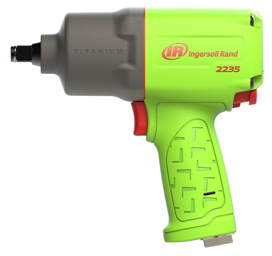 Ingersoll Rand 1/2" Air Impact Wrench, 1350 ft-lb Torque, Titanium Hammercase, Friction Ring Retainer, Pistol, Green – view 2