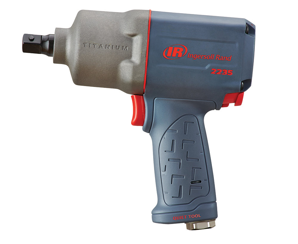 Ingersoll Rand 1/2" Air Impact Wrench, Quiet, 1300 ft-lb Torque, Titanium Hammercase, Pin Retainer, Pistol – view 2
