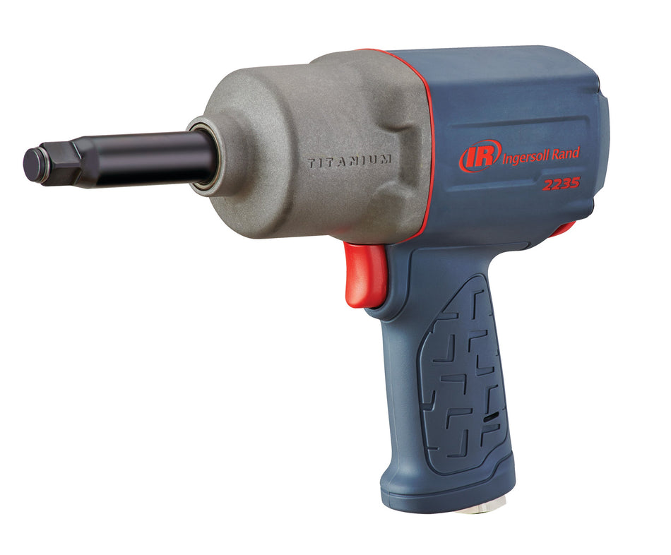 Ingersoll Rand 1/2" Air Impact Wrench, 2" Ext Anvil, 1350 ft-lb Torque, Titanium Hammercase, Friction Ring Retainer