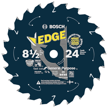 Bosch CBCL824M 8-1/2 In. 24 Tooth Edge Cordless Circular Saw Blade for General Purpose