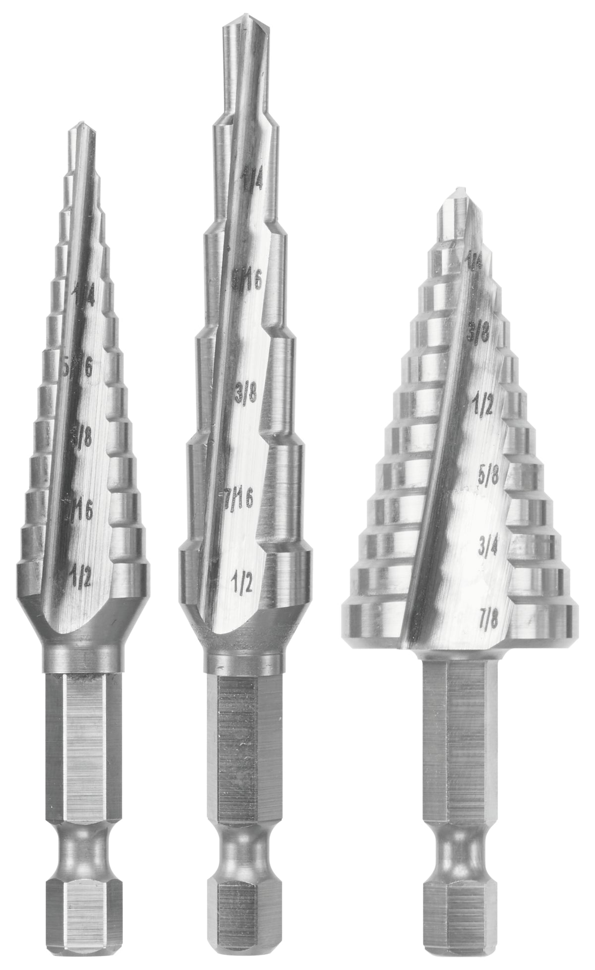 Bosch IMSDC003 3 pc. High-Speed Steel Impact Tough™ Turbo Step Drill Bit Set