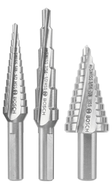 Bosch SDC30 3 pc. High-Speed Steel Turbo Step Drill Bit Set