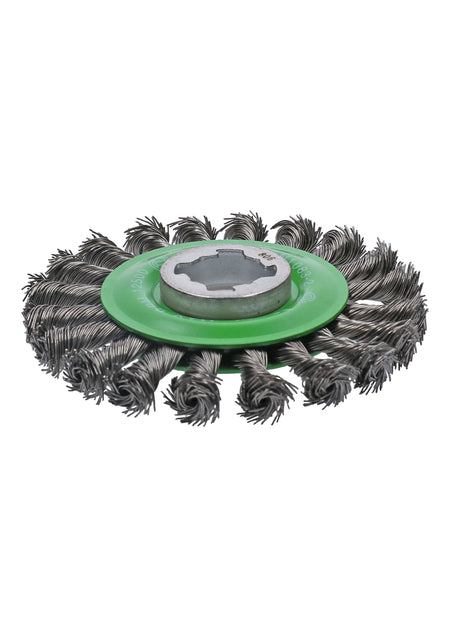 Bosch WBX429 4-1/2 In. Wheel Dia. X-LOCK Arbor Stainless Steel Full Cable Knotted Wire Wheel