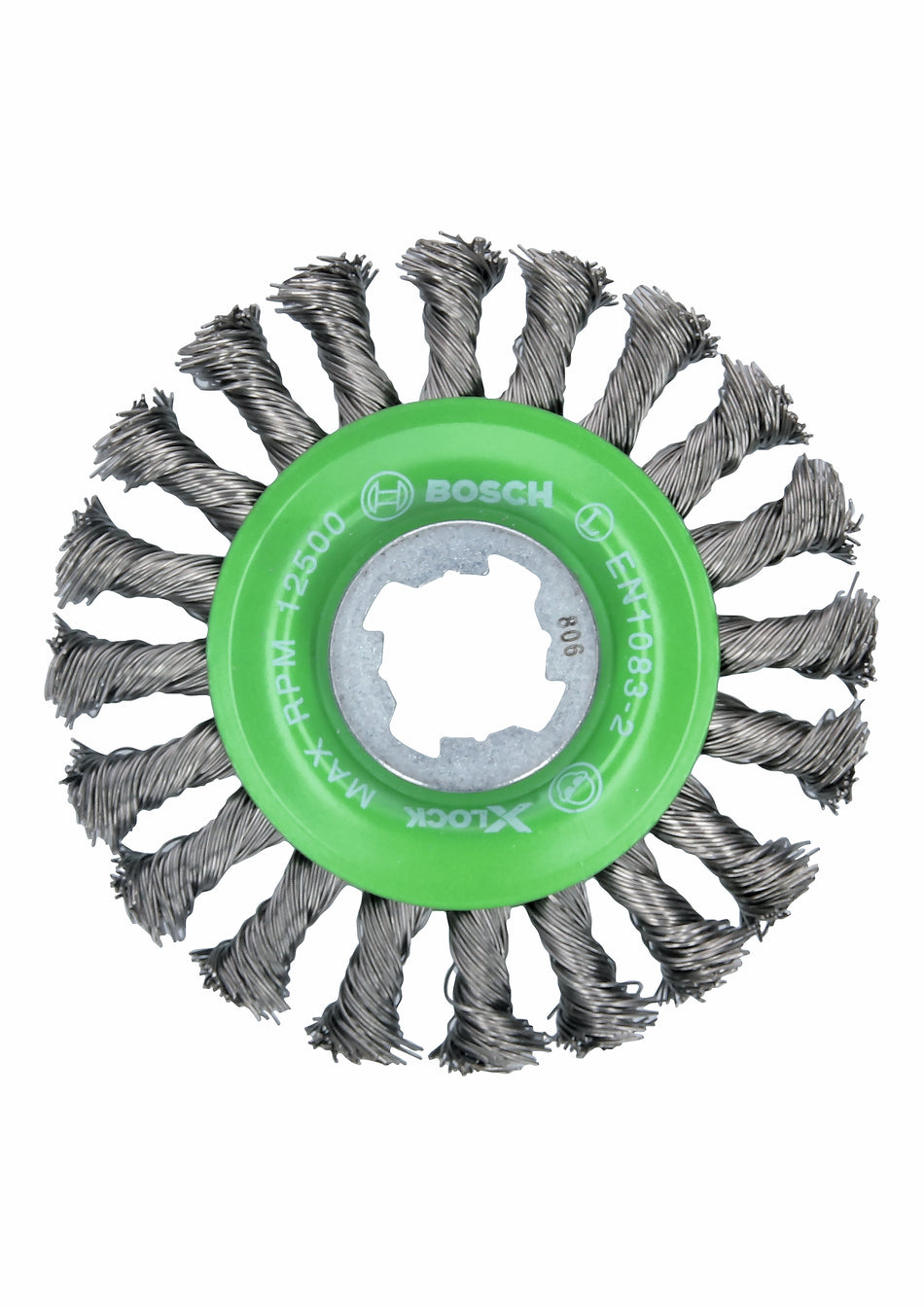Bosch WBX429 4-1/2 In. Wheel Dia. X-LOCK Arbor Stainless Steel Full Cable Knotted Wire Wheel