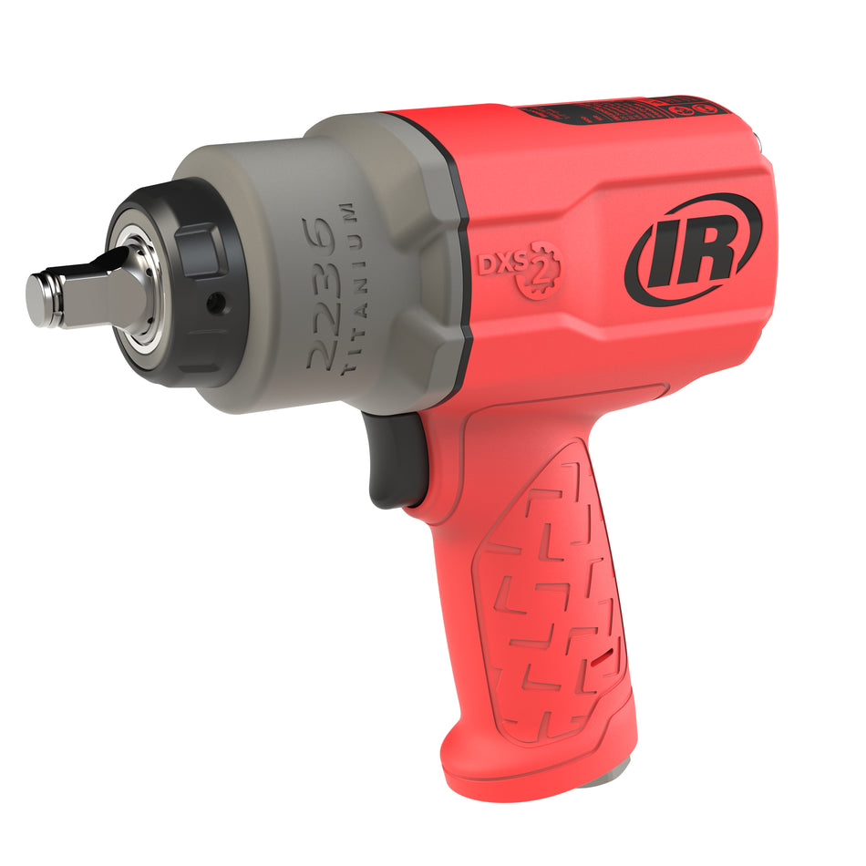 Ingersoll Rand DXS2 1/2" Air Impact Wrench, Quiet, 1500 ft-lb Torque, Titanium Hammercase, Red – view 2