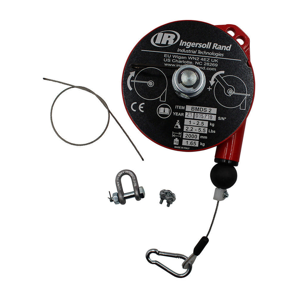 Ingersoll Rand Medium Duty Short Cable Spring Balancer, 1.0-2.5lb Capacity, 6.5' Lift – BMDS-2