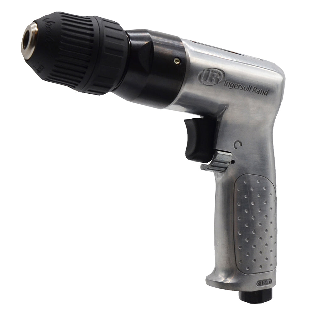 Ingersoll Rand 3/8" Keyless Chuck Air Drill, 2000 RPM, 0.5 HP, 43in-lb Torque, Pistol – 7802RAKCEX
