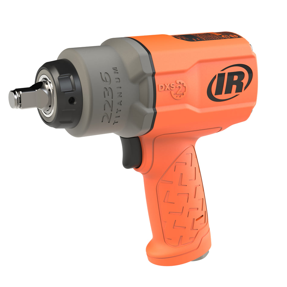 Ingersoll Rand DXS2 1/2" Air Impact Wrench, Quiet, 1500 ft-lb Torque, Titanium Hammercase, Orange – view 2