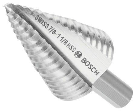 Bosch SDC4 1/4 In. to 7/8 In. High-Speed Steel Turbo Step Drill Bit