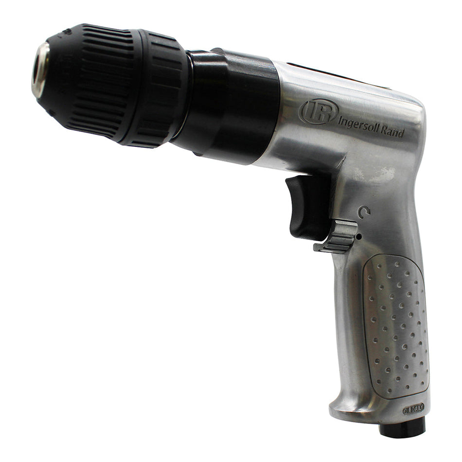 Ingersoll Rand 3/8" Keyless Chuck Air Drill, 2000 RPM, 0.5 HP, 2.65in-lb Torque, Pistol – 7802RAKC