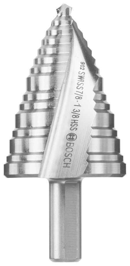 Bosch SDC10 1/4 In. to 1-3/8 In. High-Speed Steel Turbo Step Drill Bit