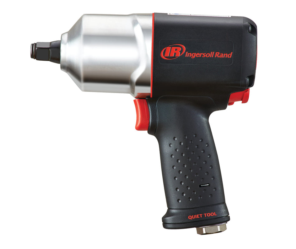 Ingersoll Rand 1/2" Air Impact Wrench, Quiet, 1100 ft-lb Torque, Friction Ring Retainer, Pistol – 2135QXPA – view 2