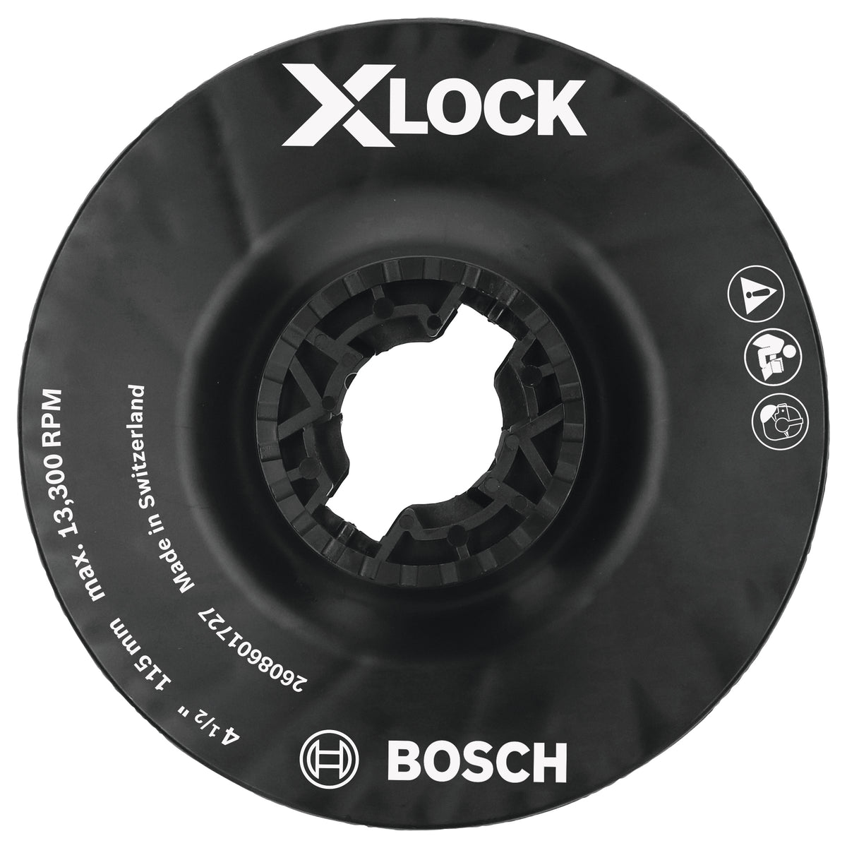 Bosch MGX0450 4-1/2 In. X-LOCK Backing Pad with X-LOCK Clip - Medium Hardness