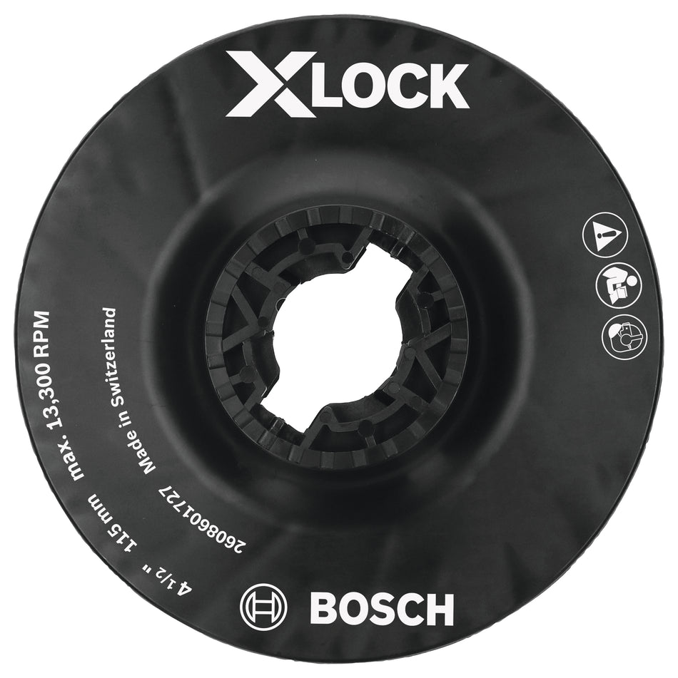 Bosch MGX0450 4-1/2 In. X-LOCK Backing Pad with X-LOCK Clip - Medium Hardness