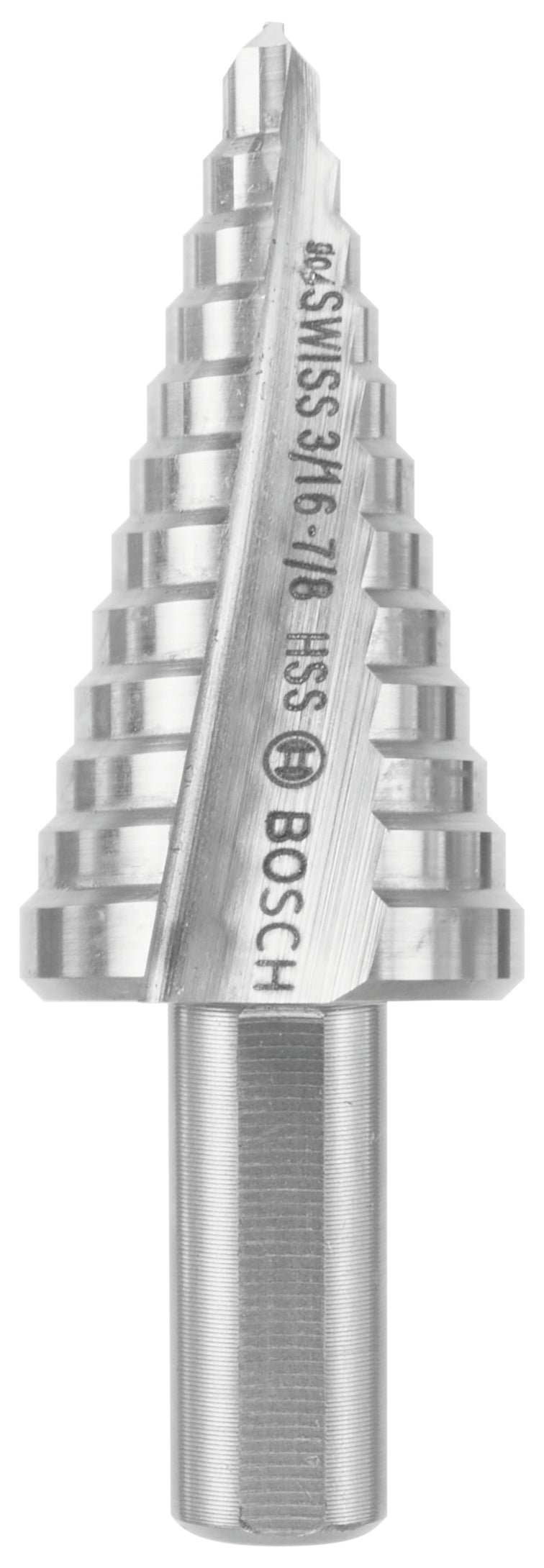 Bosch SDC2 3/16 In. to 7/8 In. High-Speed Steel Turbo Step Drill Bit