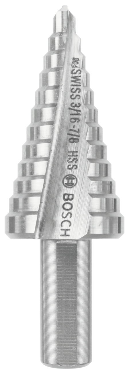 Bosch SDC2 3/16 In. to 7/8 In. High-Speed Steel Turbo Step Drill Bit