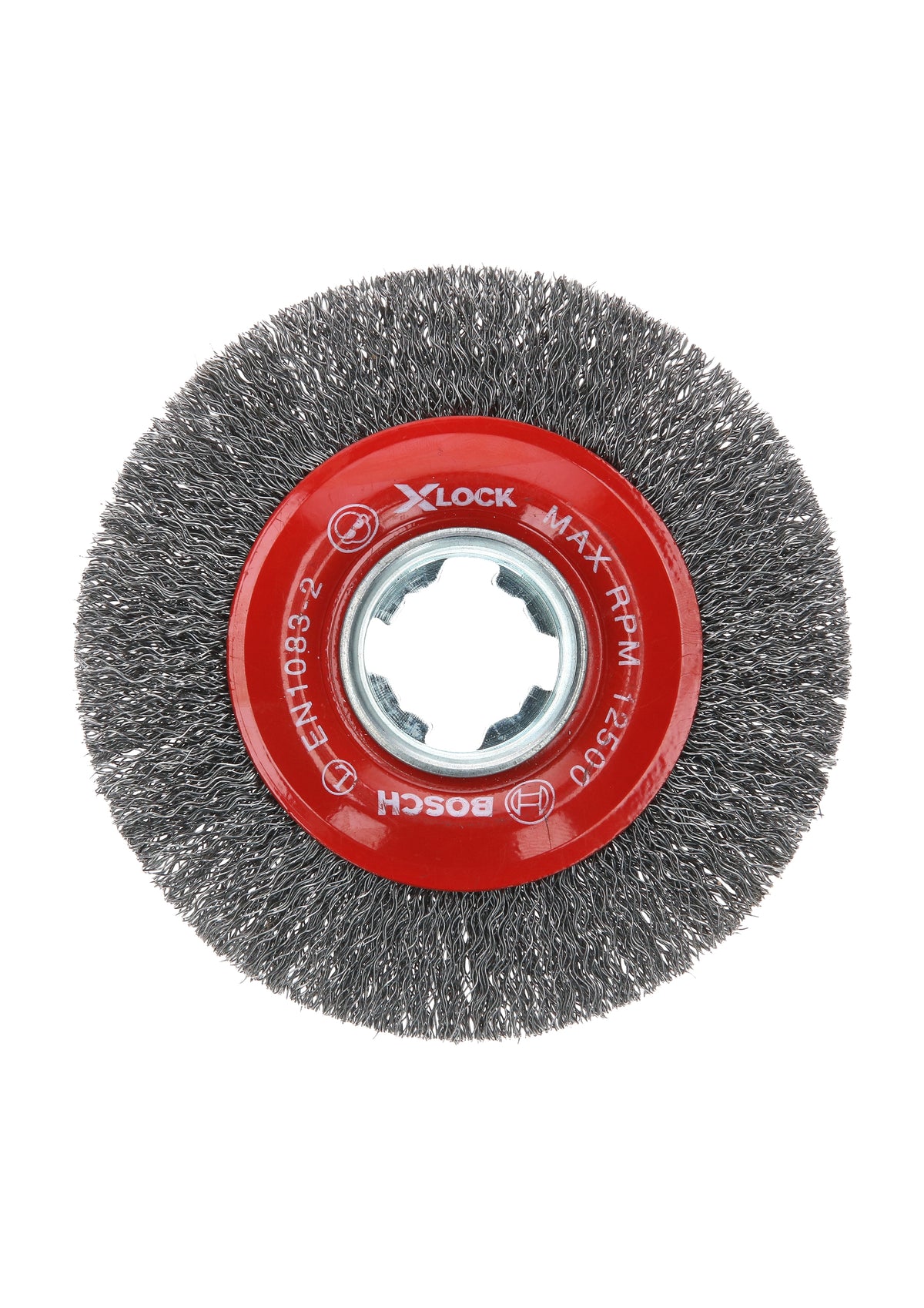Bosch WBX418 4-1/2 In. Wheel Dia. X-LOCK Arbor Tempered Steel Crimped Wire Wheel